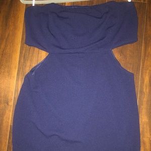 Lulu’s cutout strapless bodycon blue dress XL